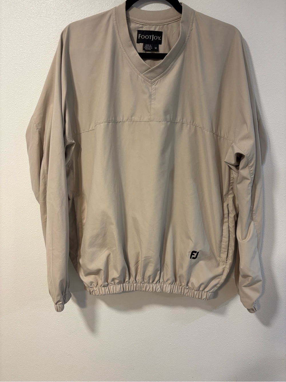 FootJoy Beige Pullover Windbreaker with Elastic Hem